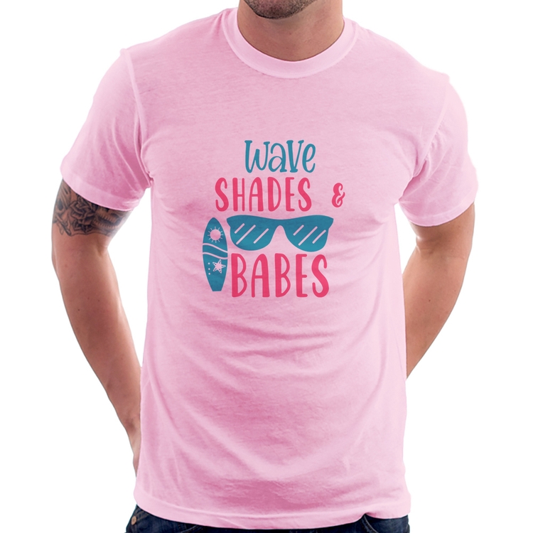 Camiseta Wave Shades e Babes - Rosa Bebê