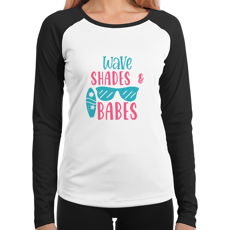 Baby Look Raglan Wave Shades e Babes Manga Longa