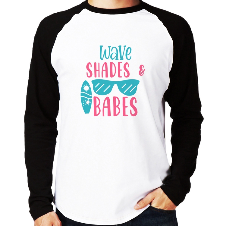 Camiseta Raglan Wave Shades e Babes Manga Longa