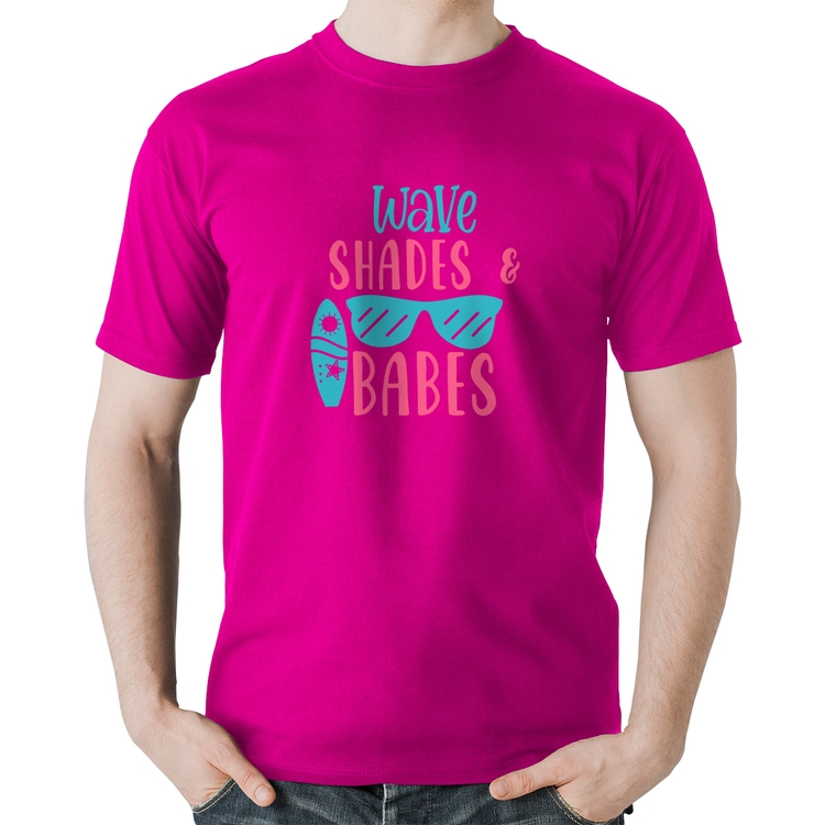 Camiseta Algodão Wave Shades e Babes - Rosa
