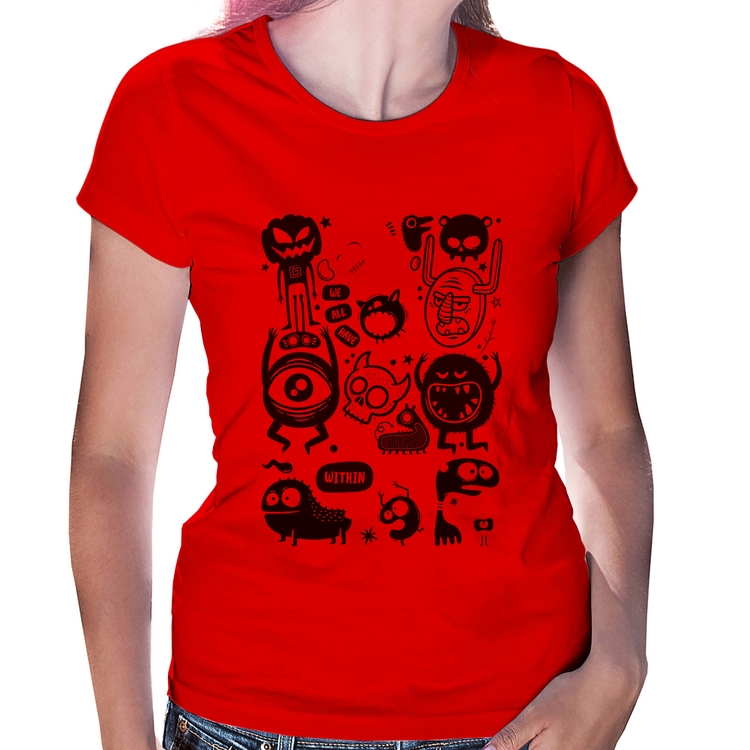 Baby Look We all have monsters within - Vermelha