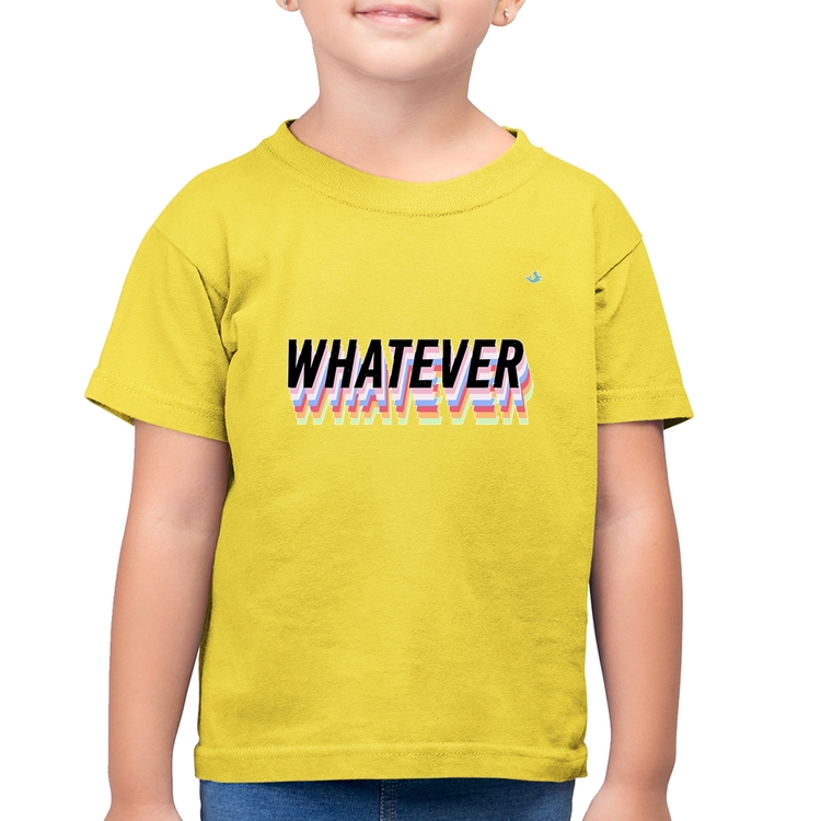 Camiseta Algodão Infantil Whatever - Amarelo Canário