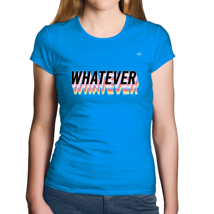 Baby Look Algodão Whatever - Azul