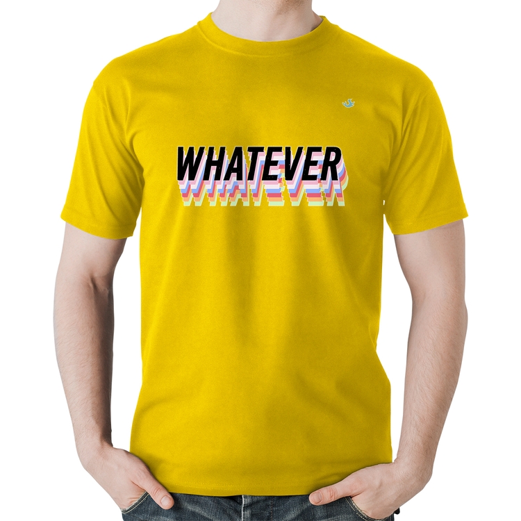 Camiseta Algodão Whatever - Amarela