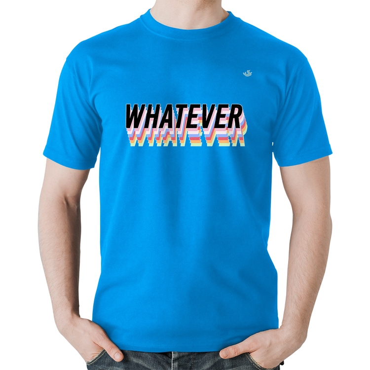 Camiseta Algodão Whatever - Azul