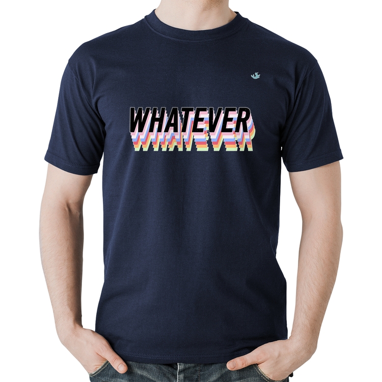 Camiseta Algodão Whatever - Marinho