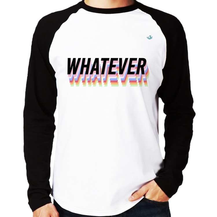 Camiseta Raglan Whatever Manga Longa