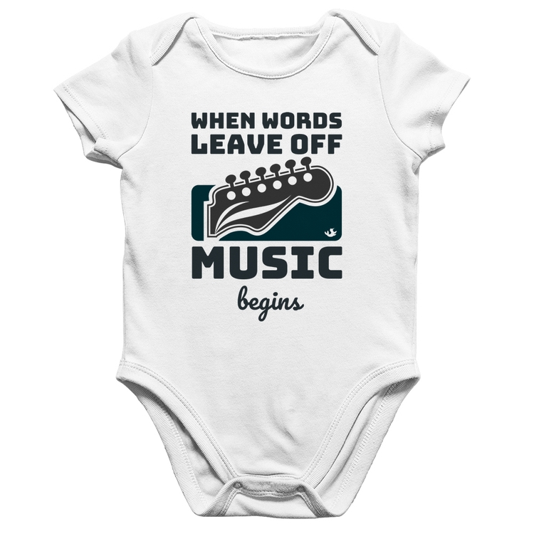 Body Bebê Algodão When words leave off music begins - Branco