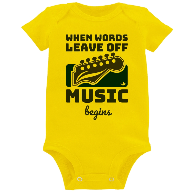 Body Bebê When words leave off music begins - Amarelo