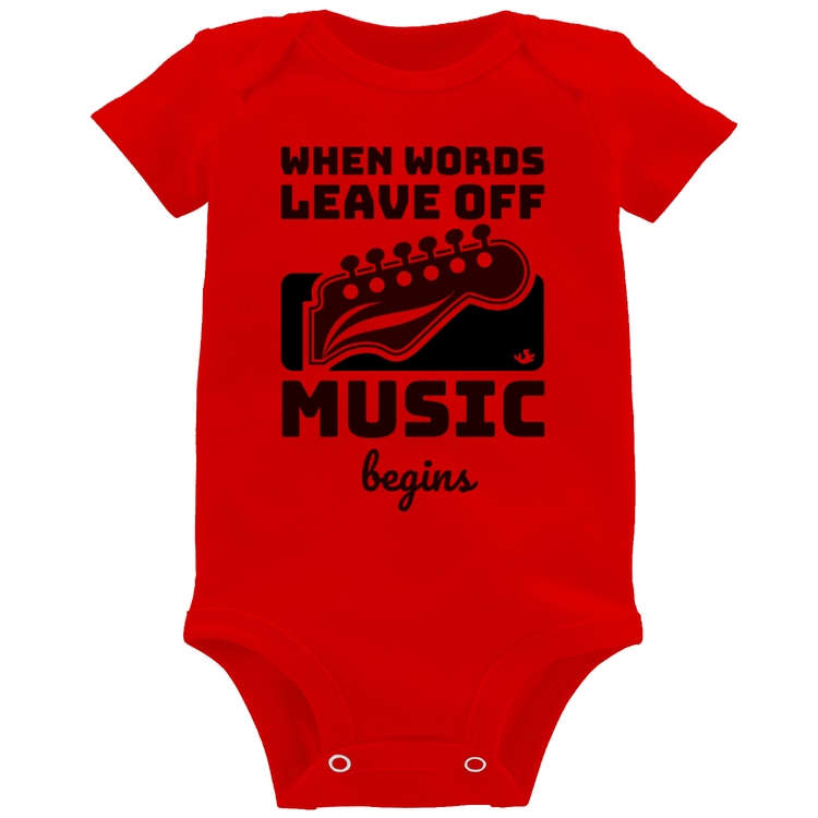 Body Bebê When words leave off music begins - Vermelho