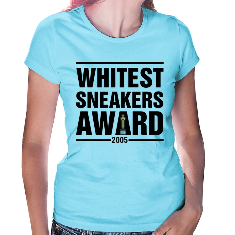 Baby Look Whitest Sneakers Awards - Azul Bebê