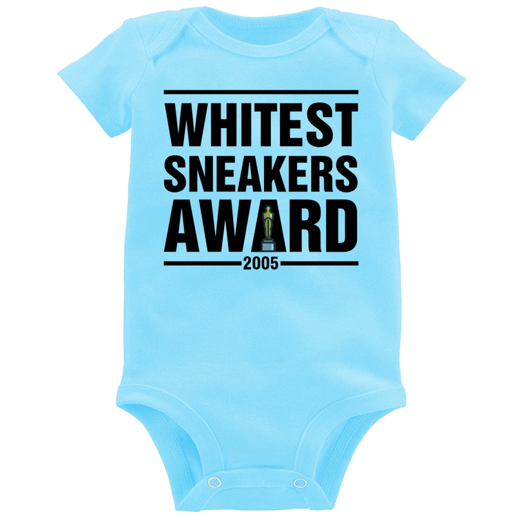 Body Bebê Whitest Sneakers Awards - Azul Bebê