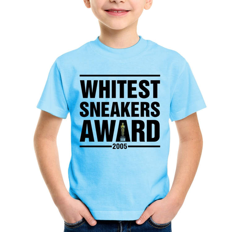Camiseta Infantil Whitest Sneakers Awards - Azul Bebê