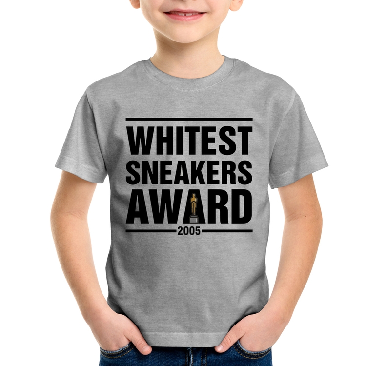 Camiseta Infantil Whitest Sneakers Awards - Cinza