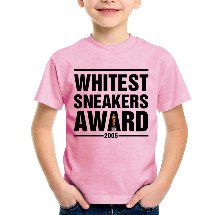Camiseta Infantil Whitest Sneakers Awards - Rosa Bebê