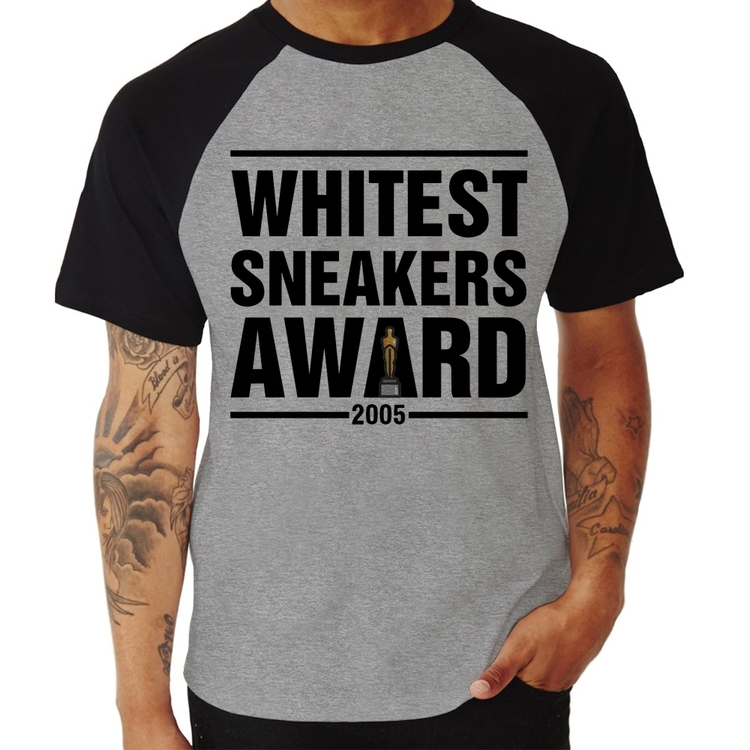 Camiseta Raglan Whitest Sneakers Awards - Cinza/Preto