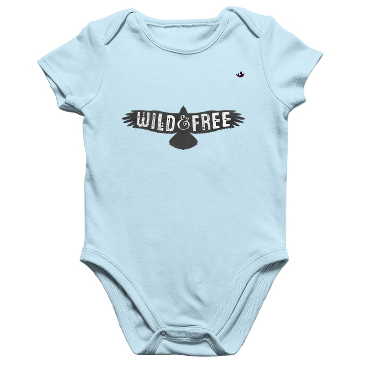 Body Bebê Algodão Wild and Free - Azul Bebê