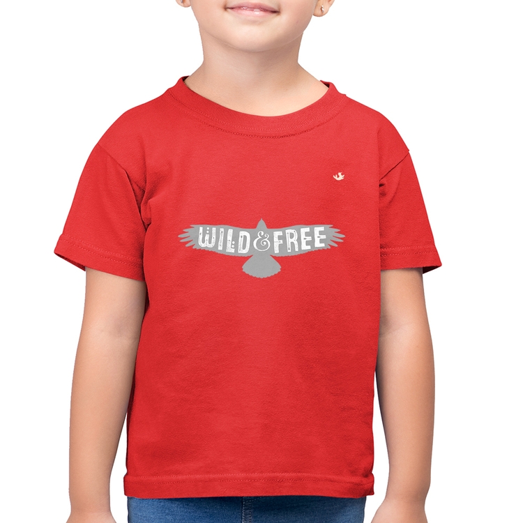 Camiseta Algodão Infantil Wild and Free - Vermelha