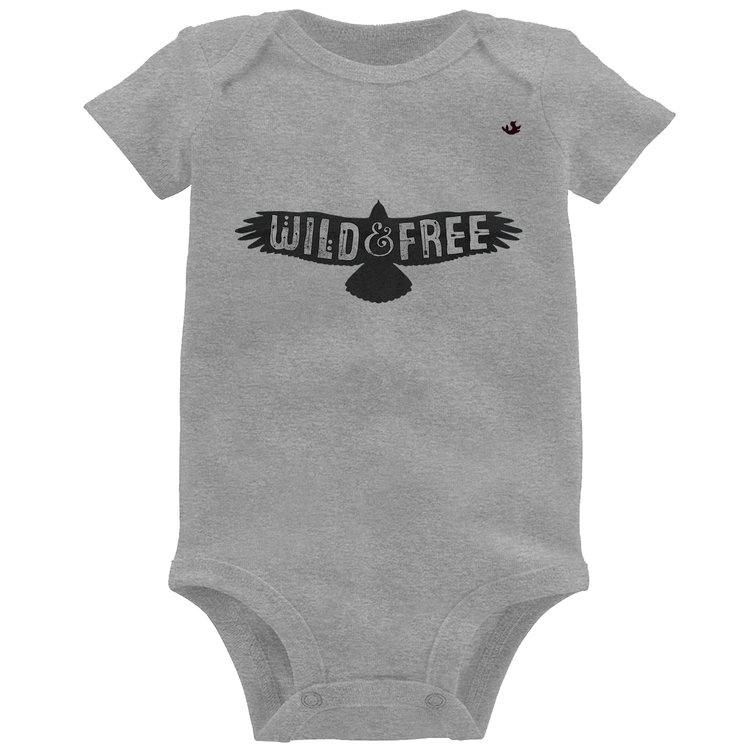 Body Bebê Wild and Free - Cinza
