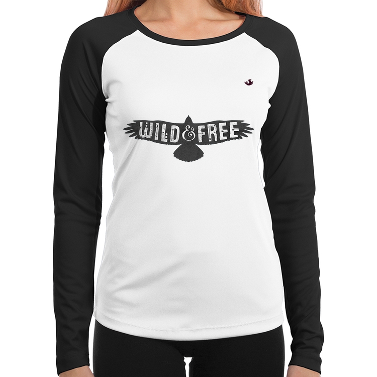 Baby Look Raglan Wild and Free Manga Longa