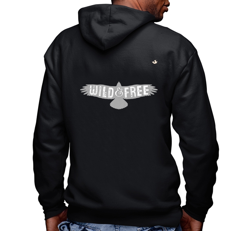 Blusa Moletom Wild and Free Masculina com Capuz e Zíper