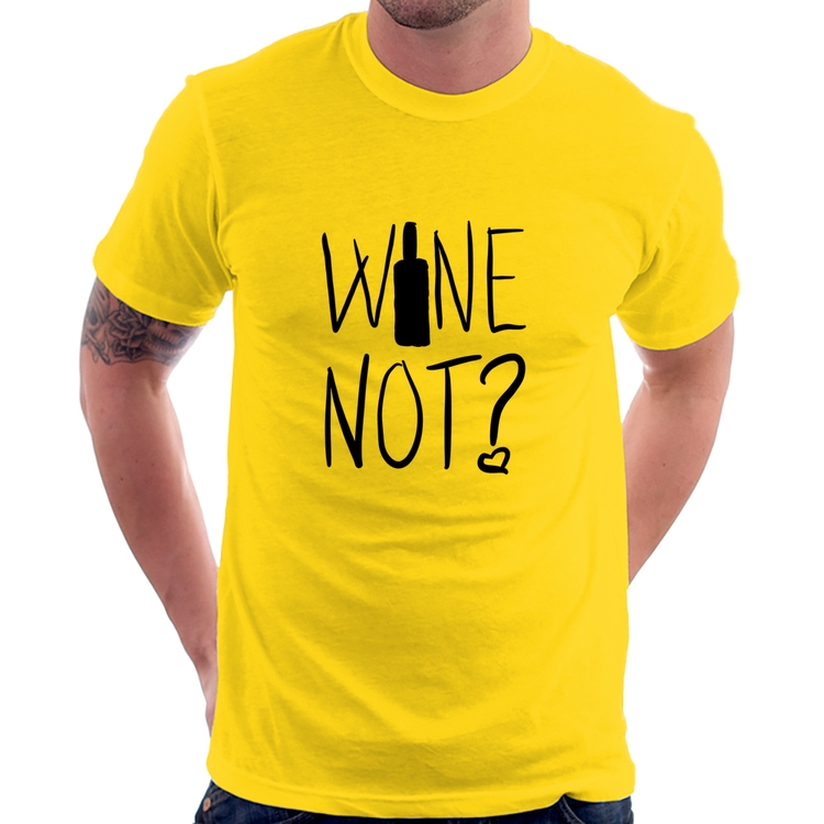 Camiseta Wine not - Amarela