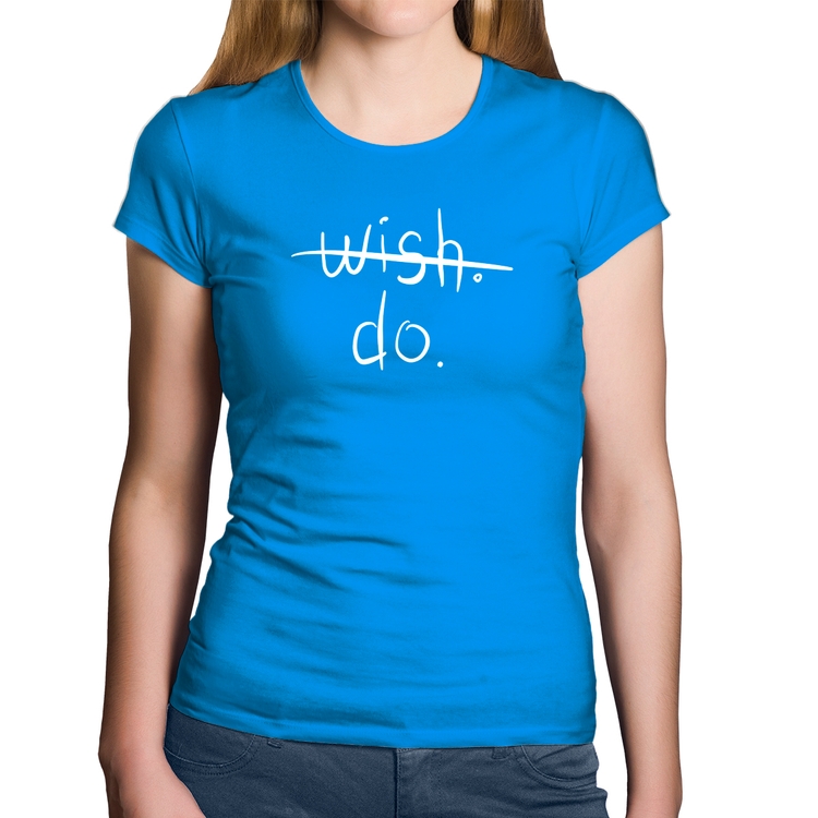 Baby Look Algodão Wish Do - Azul