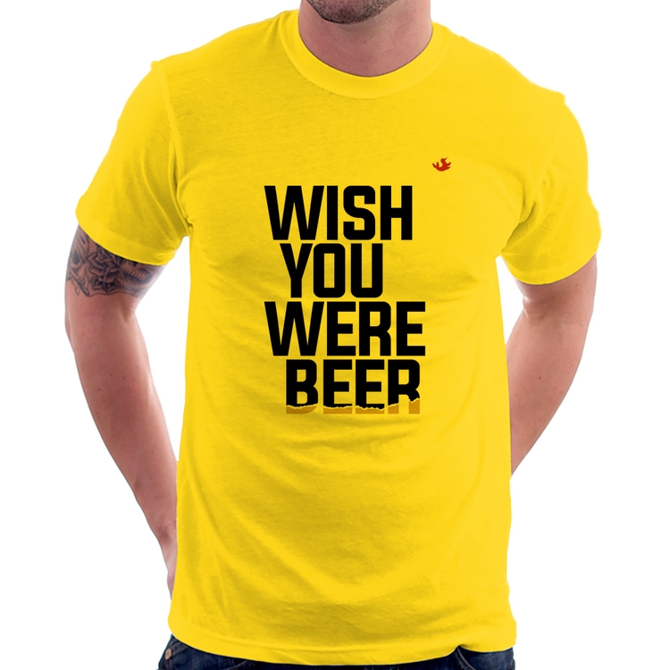 Camiseta Wish you were beer - Amarela