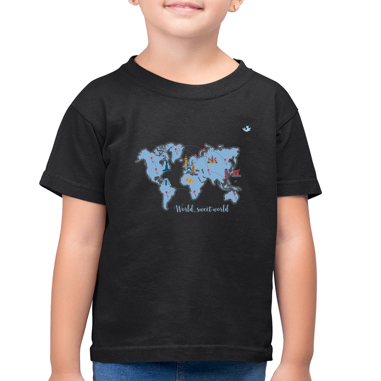 Camiseta Algodão Infantil World sweet world