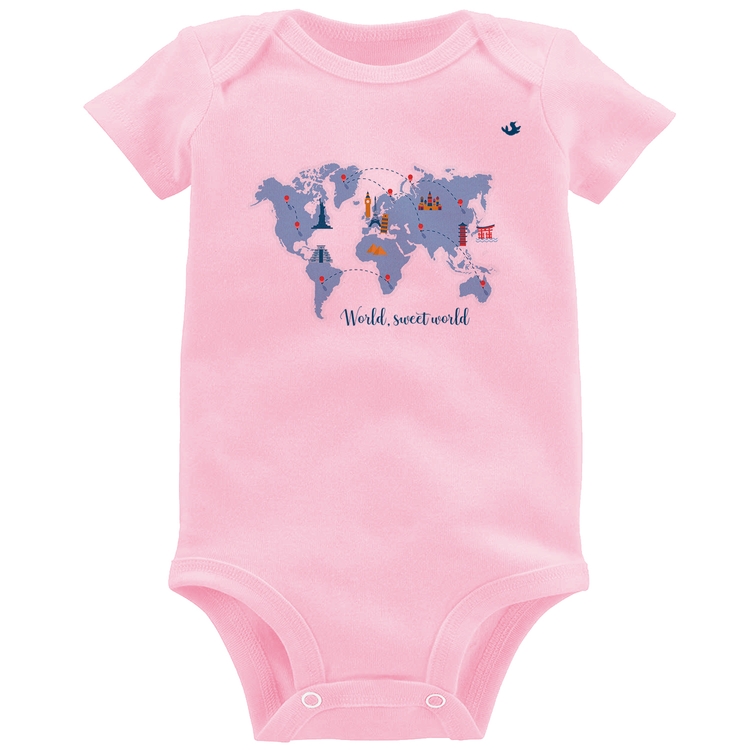 Body Bebê World sweet world - Rosa Bebê