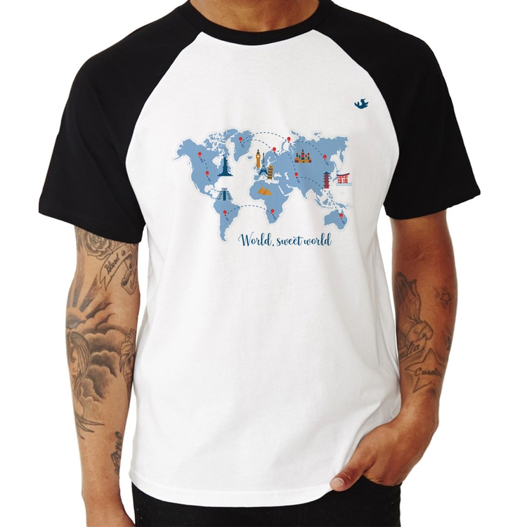Camiseta Raglan World sweet world