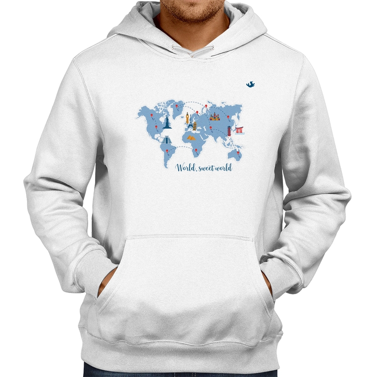 Moletom World sweet world - Branco