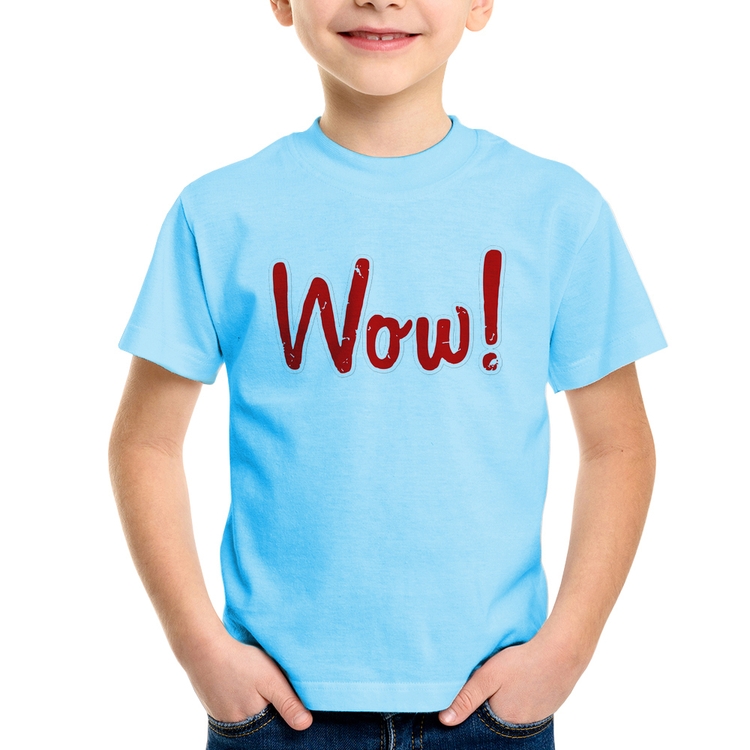 Camiseta Infantil Wow! - Azul Bebê