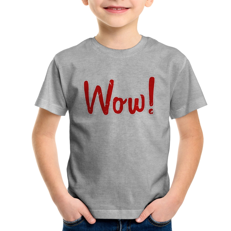 Camiseta Infantil Wow! - Cinza
