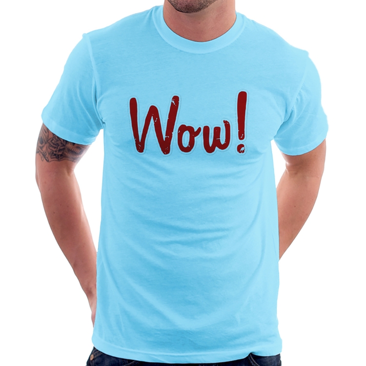 Camiseta Wow! - Azul Bebê