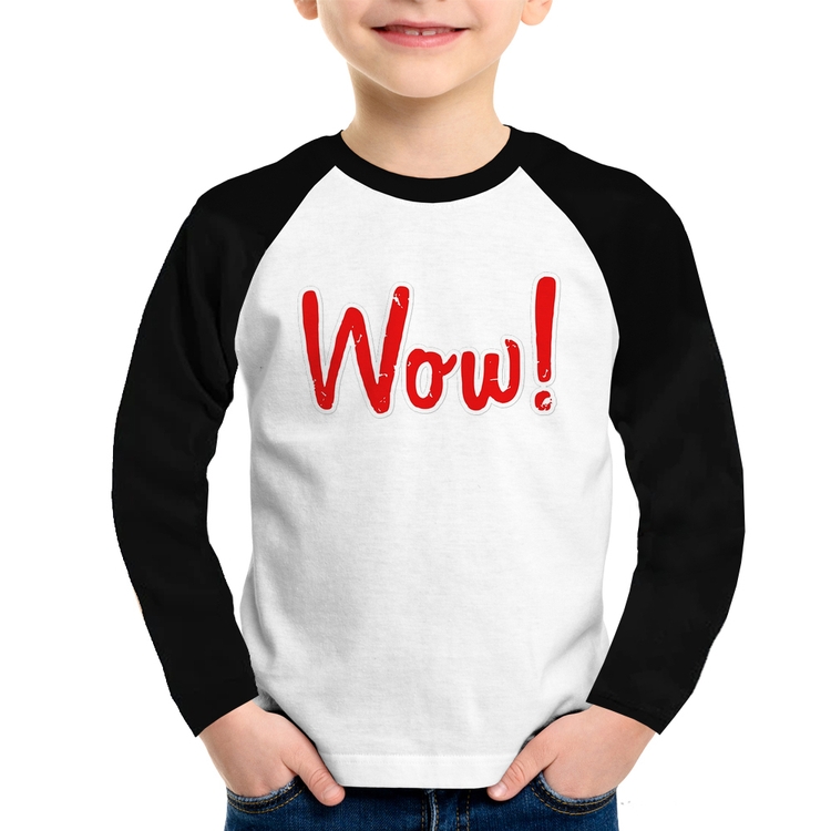 Camiseta Raglan Infantil Wow! Manga Longa