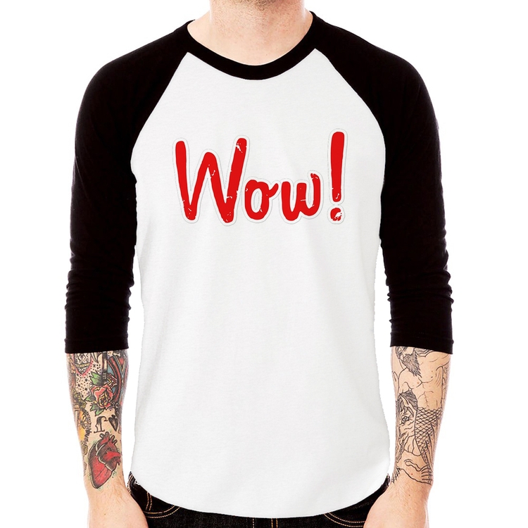 Camiseta Raglan Wow! Manga 3/4