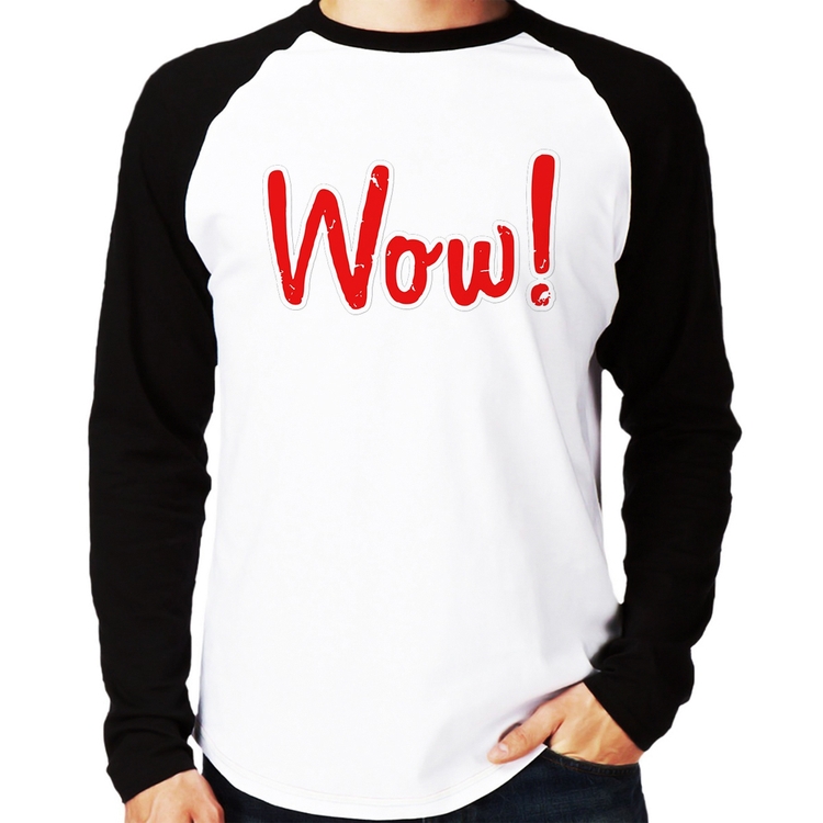 Camiseta Raglan Wow! Manga Longa