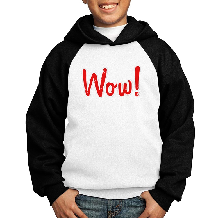 Moletom Infantil Wow! - Branco/Preto