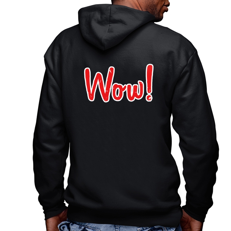 Blusa Moletom Wow! Masculina com Capuz e Zíper
