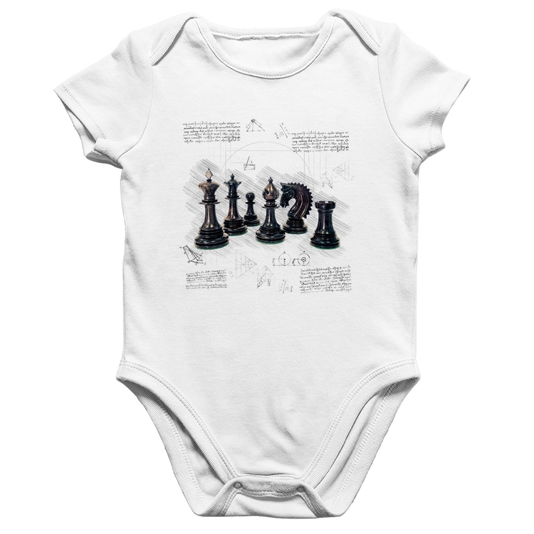 Body Bebê Algodão Xadrez - Branco