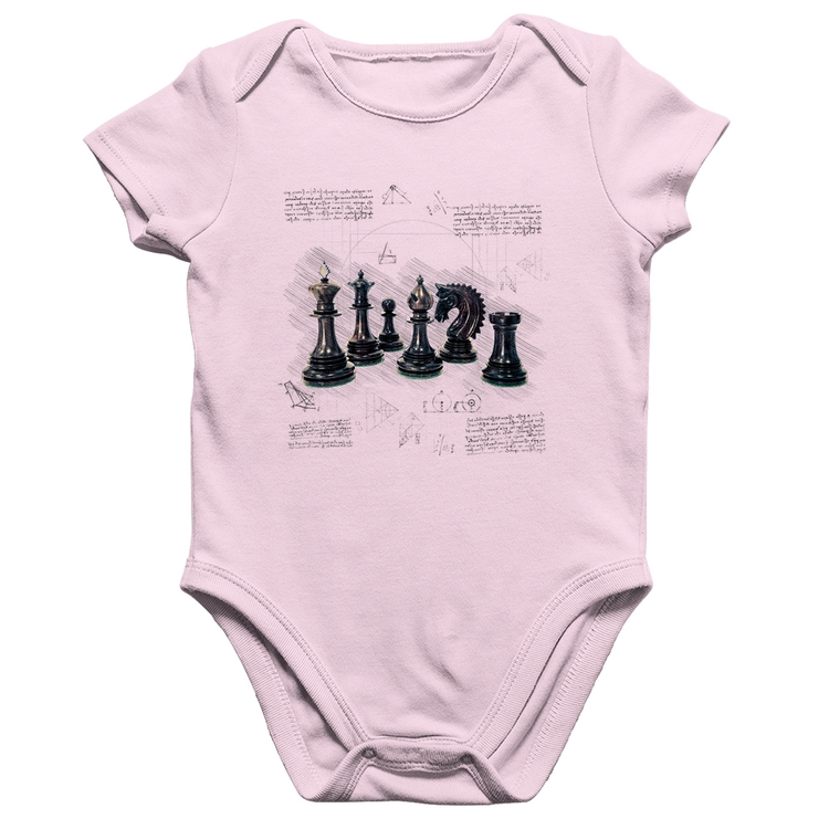 Body Bebê Algodão Xadrez - Rosa Bebê