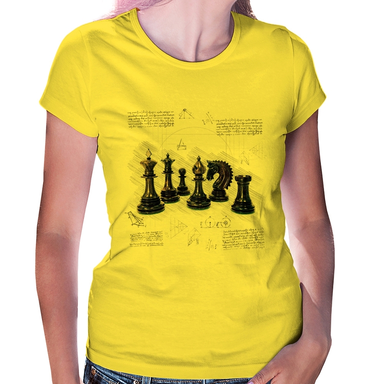 Baby Look Xadrez - Amarela