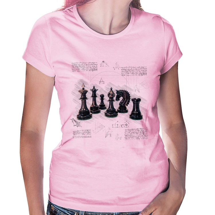 Baby Look Xadrez - Rosa Bebê