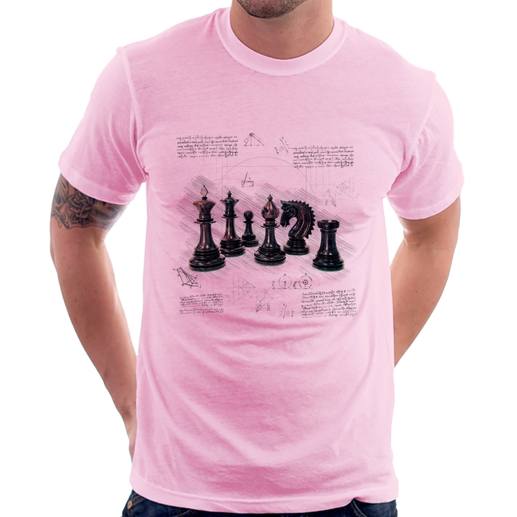 Camiseta Xadrez - Rosa Bebê