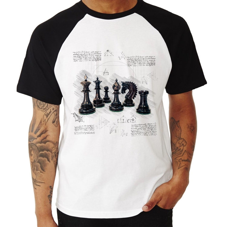 Camiseta Raglan Xadrez