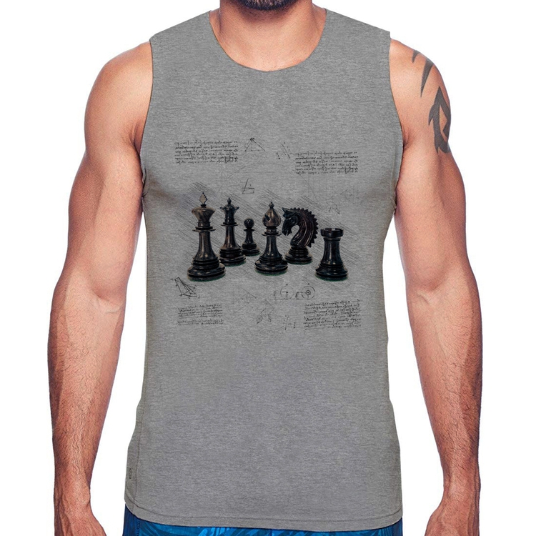 Regata Xadrez - Cinza