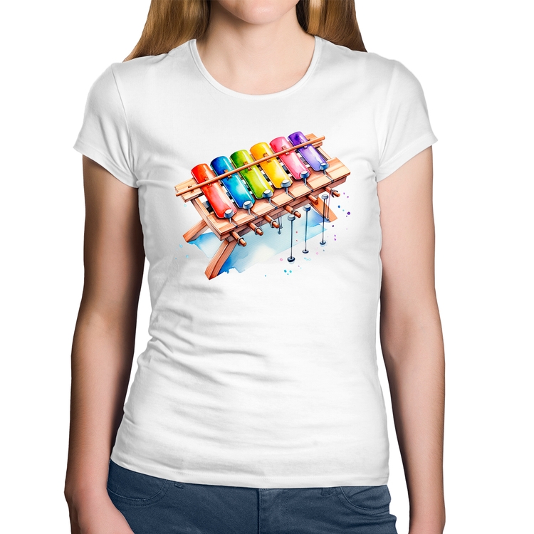 Baby Look Algodão Xilofone - Branca