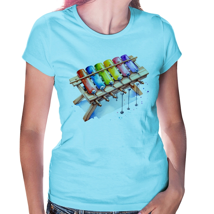 Baby Look Xilofone - Azul Bebê