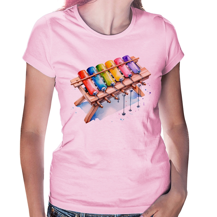 Baby Look Xilofone - Rosa Bebê